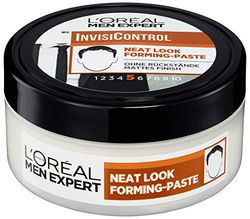L'Oréal Men Expert Neat Look Forming Pasta per capelli da uomo, cera per acconciature curate e naturali, pomata per capelli da uomo, per una finitura opaca, InvisiControl, 1 x 150 ml