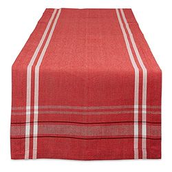 DII Chemin de Table de Salle à Manger à Rayures françaises de Style Ferme, 35,6 x 274,3 cm, Chambray Rouge