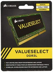 Corsair Value Select SODIMM 8GB (1x8GB) DDR3L 1333MHz C9 Memory for Laptop/Notebooks - Black