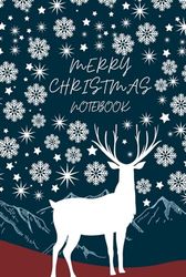 Merry Christmas Notebook: College ruled with 200 lined pages 6 x 9 inches.