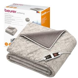 Beurer HD 150 XXL Nordic warmtedeken, elektrische warmtedeken met automatische uitschakeling, 200 x 150 cm, 6 temperatuurstanden, machinewasbaar, knuffeldeken in bontlook, nordic Taupe