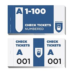 Garcia de Pou garderobe Tickets Duplicaat Aantal Pads 1-100 15,5, Papier, Variety, 15,5 CM