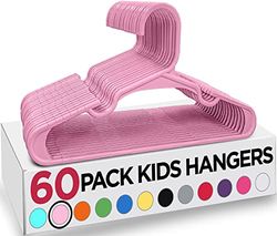 Utopia Home Paquete de 60 Perchas Infantiles de plástico para Ropa de Armario, para bebés y niños, Ideales para Uso Diario estándar, 30 cm, Rosa Claro