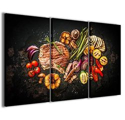 Canvasafbeelding, Food 063 moderne afbeeldingen uit 3 panelen, kant-en-klaar ingelijst, canvas, klaar om op te hangen, 120 x 90 cm