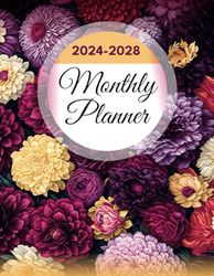 2024-2028 Monthly Planner: 5 Year Calendar Organizer with Holidays To Do List Goals [Dahlia Pinnata Flower]