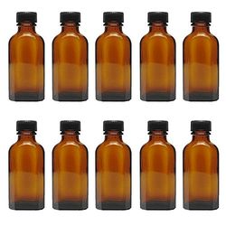 Viva Haushaltswaren 10 botellas medicinales en botellas de farmacia de cristal marrón con etiquetas de 50 ml