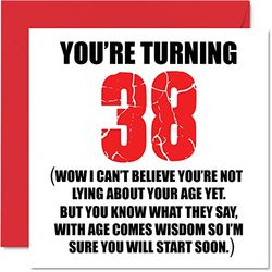 Funny 38th Birthday Cards for Men Woman - Start Lying - Fun Birthday Card for Dad Mum Son Daughter Brother Sister Uncle Auntie Cousin, 145mm Rude Joke Humour Greeting Cards