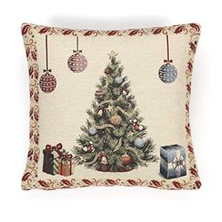 COJÍN RELLENO TREEMAS. - GOBELINO - CIERRE CON CREMALLERA - 42X42 CM