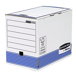 Bankers Box 11310 - Caja de archivo definitivo automático, A4+, Lomo 150 mm, 10 unidades, color blanco y azul