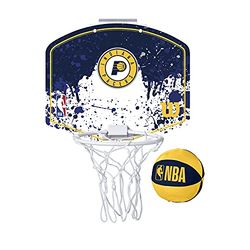 Wilson Minicanestro da Basket NBA TEAM MINI HOOP, Plastica, Bianco/Azzuro (Indiana Pacers)