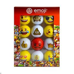 Emoji Bolas de golfe divertidas com emoticons, produto oficial (embalagem de 12)