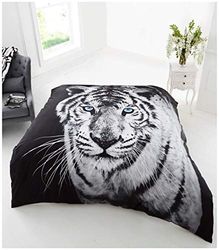GC GAVENO CAVAILIA Premium 3D Animal Printed White Tiger Wildlife Throw, Soft & Cosy Light Weight Sofa Settee Blanket, Extra Comfort Throwover, Double Size (150 x 200 cm) 422655