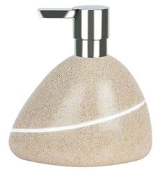 Spirella 8 x 13,5 x 14,5 cm, castanho com riscas coleção ETNA, dispensador de sabão líquido, polyresina