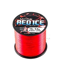 Ultima HI Viz Red Ice & LO Viz Black Ice - Hilo de Pesca (monofilamento (Bobina de 4oz, 5,5 kg hasta 0,32 mm), Color Rojo