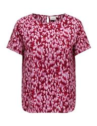 ONLY Carmakoma Women's Carvica Life Ss Top WVN Noos, Lipstick Red, 16