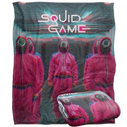 Squid Game Pink Guards Scene Couverture Douce au Toucher Soyeux 152 x 127 cm