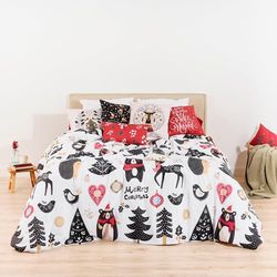 BELUM | Funda nórdica Navidad 50% algodón - 50% poliéster, Funda nórdica con Botones Laponia 18 140x200