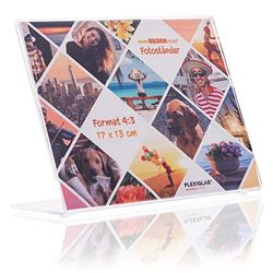 Présentoir photo (cadre photo) au format photo 17 x 13 cm - Présentoir photo transparent - Support photo sans cadre en plexiglas pour vos photos et images préférées