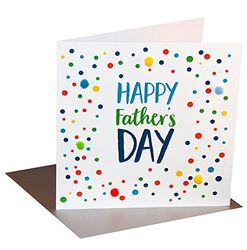 Claire Giles Greeting Cards, Happy Father's Day Card, Dotty Design Father's Day Card, Embellished with Colourful Pompoms