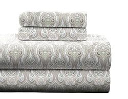 pointehaven Flannel 170 GSM Sheet Set,Twin Paisley