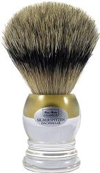 Hans Baier Exclusive Pennello da barba acrilico trasparente – misura 2, striscia dorata