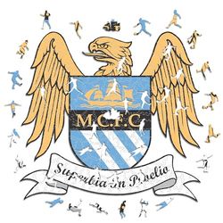 Iconic Puzzles, Manchester City Retro Logo, Puzzle en Bois 100% éco-Durable avec licience Officielle, Taille S, 150 pièces