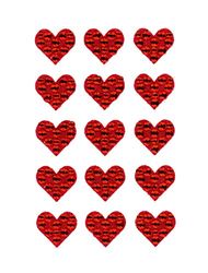 Rössler 9600-205 sammansatt strass hjärtan klistermärke – vit Röd