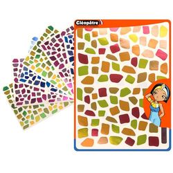 CLEOPATRE - Gometers autoadhesivos Mosaicos Metal - 4 colores - Paquete de 24 hojas (2160 pegatinas)