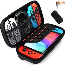 iVoler Custodia Compatibile con Nintendo Switch/Nintendo Switch OLED, Portatile Protettiva Case Rigido da Viaggio per Nintendo Switch Console Accessori - Nero