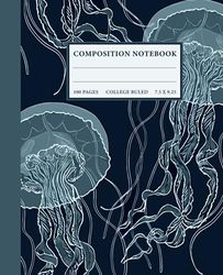 Composition Notebook College Ruled: Vintage Jellyfish Composition Notebook | Jellyfish Vintage Botanical IllustrationCute Sea Life Aesthetic Journal For School, College, Office, Work | Wide Lined