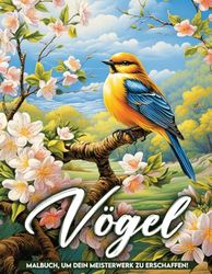 Vögel Malbuch: Schweben Sie Mit Vögeln Über Den Himmel Und Die Jahreszeiten, Eine Gefiederte Reise Durch Die Vogelwelt Mit Farbenfrohen Details