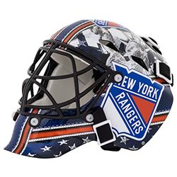 Franklin Sports - Mini Masque de Gardien de But de Hockey avec étui - Masque de Gardien de But à Collectionner avec Logos et Couleurs Officiels de la LNH, Mixte, 7784F20, Bleu Marine, Taille Unique