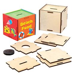 Baker Ross AX105 houten spaarvarkenset, voor artistieke knutselprojecten voor kinderen (verpakking van 3), diverse modellen