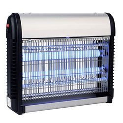 Simon - Uccide mosche e zanzariere elettriche, lampada anti-zanzare, per interni, uccide mosche elettroniche, illumina e uccide insetti, copertura di 80-100 m², luce LED 2 x 6,5 W, colore: nero