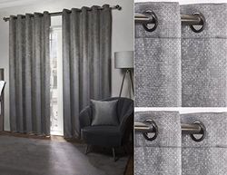 Emma Barclay 2 Cortinas con Ojales, Poliéster, Gris Oscuro, W 66" x L 72" (2 Panels)