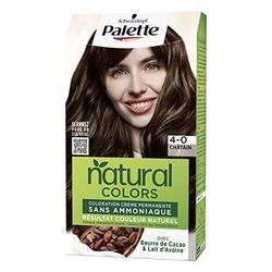 Schwarzkopf - Palette Natural Colors - Coloration Permanente Cheveux - Couleur Naturelle - Cheveux nourris - Couvre 100% des Cheveux Blancs - Châtain 4.0