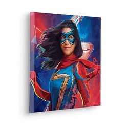 Komar Canvasbild i äkta träram Miss Marvel storlek 40 x 40 cm för barnrum