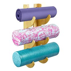 Yes4All Wandmontage Houten Schuim Roller Rack/Yoga Mat Houder voor Opslag Home Gym Accessoires en Decor