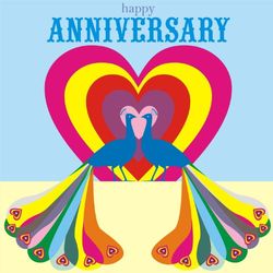 Claire Giles Hatful of Happy Peacocks Anniversary Card