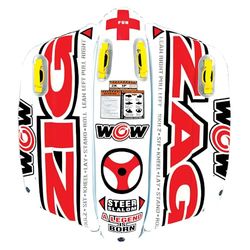 WOW World of Watersports Zig Zag Opblaasbare Towable Stuurbare Buis voor 1 of 2 Personen voor Varen, 12-1050, Veelkleurig, 152 x 137 cm