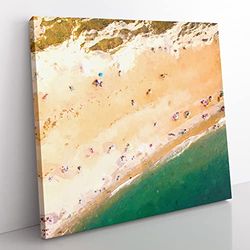 Durdle Door Beach in Wareham Modern Canvas Wall Art Print Ready to Hang, Framed Picture for Living Room Bedroom Home Office Décor, 50x50 cm (20x20 Inch)