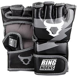 Ringhorns Charger Guantes de MMA, Unisex Adulto, Negro/Gris, L/XL