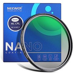 Neewer Filtro polarizzatore circolare MC CPL a 24 strati multistrato multistrato con rivestimento nano da 43 mm, polarizzatore in vetro ottico HD, ultra sottile, riduce i riflessi, migliora il