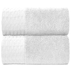 GC GAVENO CAVAILIA Premium Hand 100% Cotton, Ultra Soft and Super Absorbent, 600 GSM Extra Large Thick Towel, Pack of 2, Egyptian, White, 50 X 80 Cm