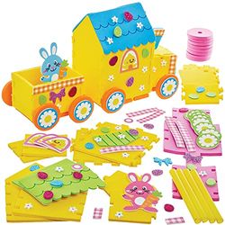 Baker Ross FX533 Kits de train de Pâques – Lot de 2, kits de travaux manuels de Pâques en mousse