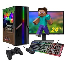 ScreenOn - Set PC da gioco Minecraft - X10999 -V2 (PC da gioco + monitor da 24 pollici + tastiera + mouse + controller) per Minecraft
