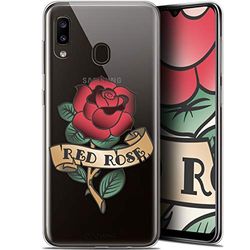 Caseink fodral för Samsung Galaxy A20 (6.4) [gel mönster HD kollektion tatueringsälskare design röd rosa - mjuk - ultratunn - tryckt i Frankrike]