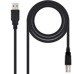 PRENDELUZ Câble USB 2.0 pour imprimante type A/M vers B/M de 4,5 m de long dans une élégante couleur noire. Idéal pour des connexions rapides et efficaces, garantissant qualité et performance.
