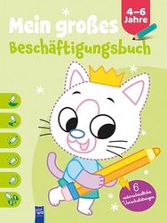 Mein großes Beschäftigungsbuch 4-6 Jahre (Cover Katze): 4-6 Jahre (grüner Einband)