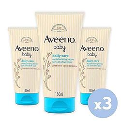 Aveeno Baby Daily Care Moisturising Lotion - 24 Hour Moisturisation - 3 Pack (3 X 150ml) [Packaging May Vary]